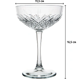 Бокал для шампанского Pasabahce Таймлесс стеклянный 255 мл (4 штуки в упаковке)