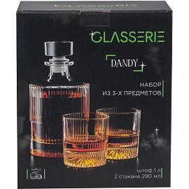 Набор DANDY(штоф 1л+2 стакана для виски 290мл)