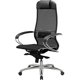 Кресло офисное МЕТТА "SAMURAI" S-1, сверхпрочная ткань-сетка, черное