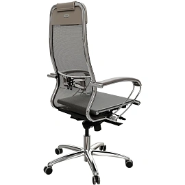 Кресло офисное МЕТТА "SAMURAI" S-1, сверхпрочная ткань-сетка, серое