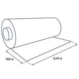 Плёнка термоусадочная ПОФ 13.91 кг 700 м x 450 мм x 24 мкм полурукав