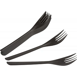 Вилка одноразовая полипропиленовая 173 мм, черная, ПРЕМИУМ, ВЗЛП, 4032Ч