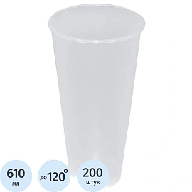 Стакан одноразовый пластиковый Аэроснаб Bubble Cup 610/650 мл прозрачный (200 штук в упаковке)