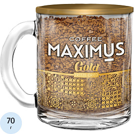 Кофе сублимированный Maximus Gold в стеклянной кружке 70г