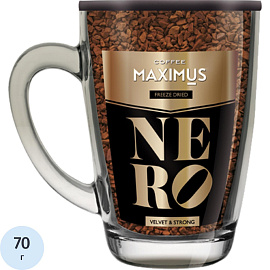 Кофе сублимированный Maximus NERO в стеклянной кружке 70г