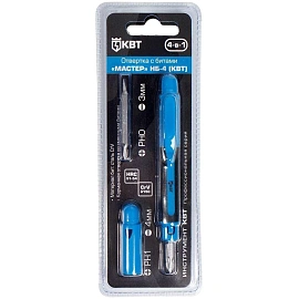 Отвертка набор с битами  НБ-4 серия МАСТЕР (КВТ) 78697