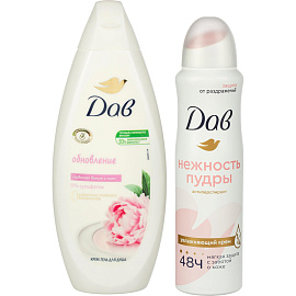 Подарочный набор косметики для женщин Dove (гель для душа и дезодорант)