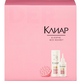 Подарочный набор Клиар Derma женский шампунь, скраб для головы, массажер
