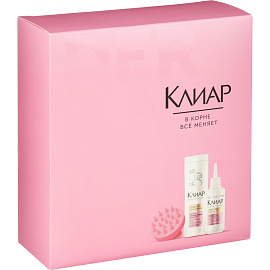 Подарочный набор Клиар Derma женский шампунь, скраб для головы, массажер