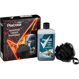 Подарочный набор Рексона мужской гель для душа-шампунь и мочалка