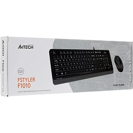 Комплект проводной клавиатура и мышь A4Tech F1010 (F1010 GREY)