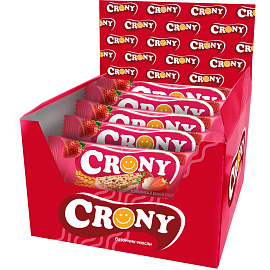 Батончик мюсли Crony клубника в белой глазури 50 г (12 штук в упаковке)