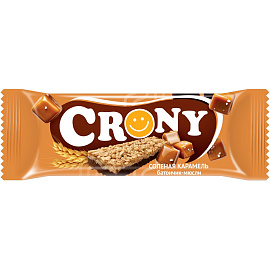 Батончик мюсли Crony солёная карамель 50 г (12 штук в упаковке)