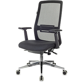 Кресло для руководителя Бюрократ MC-915 чёрное (сетка/ткань, аллюминий)