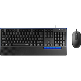 Набор клавиатура+мышь RAPOO проводная NX2000, цвет - черный