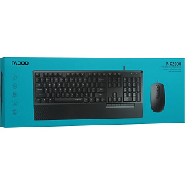 Набор клавиатура+мышь RAPOO проводная NX2000, цвет - черный