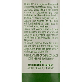 Соус Tabasco Оригинальный Красный Перечный, 150мл