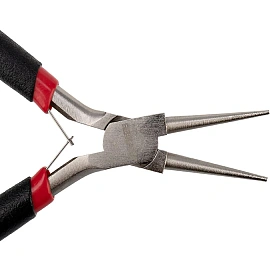 Круглогубцы Мини 120мм никел., авторазжим, обливные рукоятки REXANT 12-4606