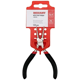 Круглогубцы Мини 120мм никел., авторазжим, обливные рукоятки REXANT 12-4606