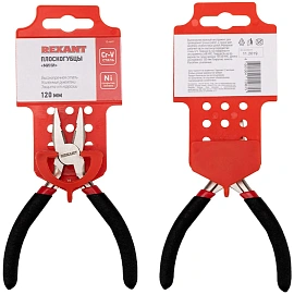 Плоскогубцы мини 120мм никел., авторазжим, обливные рукоятки REXANT 12-4601