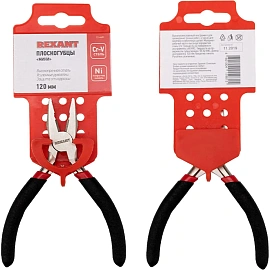 Плоскогубцы мини 120мм никел., авторазжим, обливные рукоятки REXANT 12-4601