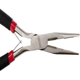 Тонкогубцы мини 120мм никелированные, авторазжим, облив рук. REXANT 12-4604