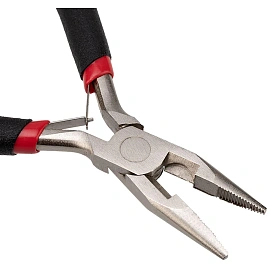 Тонкогубцы мини 120мм никелированные, авторазжим, облив рук. REXANT 12-4604