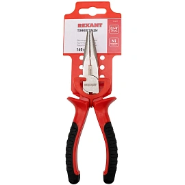 Тонкогубцы 160мм никелированные, двухкомпонентные рукоятки REXANT 12-4617