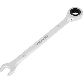 Ключ комбинированный трещоточный 10мм, CrV, зеркальн. хром REXANT 12-5805-1