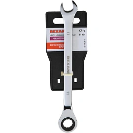 Ключ комбинированный трещоточный 11мм, CrV, зеркальн. хром REXANT 12-5806-1