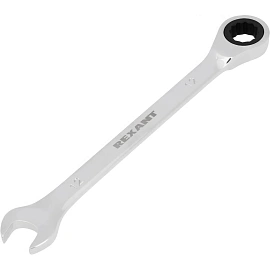 Ключ комбинированный трещоточный 12мм, CrV, зеркальн. хром REXANT 12-5807-1