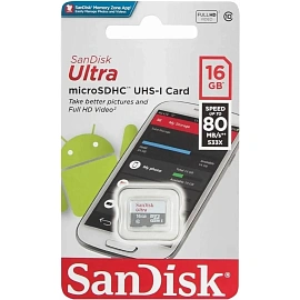 Карта памяти SanDisk microSD 16GB microSDHC Class 10 Ultra 80MB/s