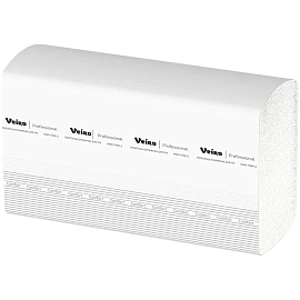 Полотенца бумажные 150 шт., VEIRO (Система H2) COMFORT, 2-слойные, белые, КОМПЛЕКТ 21 пачка, 32х21,6, W-сложение, KW208
