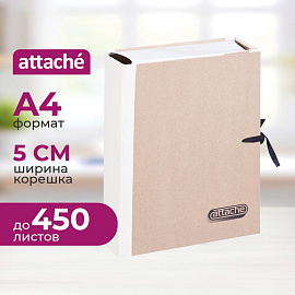 Папка архивная на 4-х завязках Attache А4 50 мм крафт-бумага/коленкор до 450 листов
