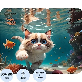 Коврик для мыши Cactus Fish Cat 300x250x3мм (CS-MPC-D15M)