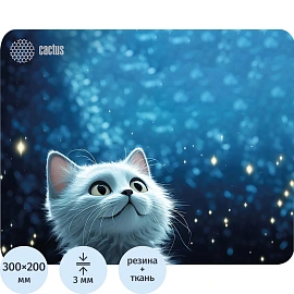 Коврик для мыши Cactus White Cat 300x250x3мм (CS-MPC-D11M)