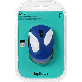 Мышь компьютерная Logitech беспров.M171 blue (USB, 1000dpi) (910-004640)
