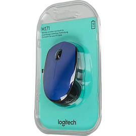 Мышь компьютерная Logitech беспров.M171 blue (USB, 1000dpi) (910-004640)