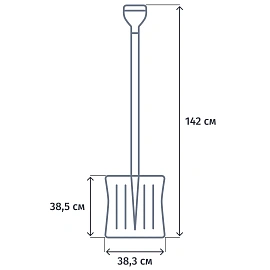 Лопата для уборки снега пластик/ковш 380x385x1420мм деревян/черенок_6157453