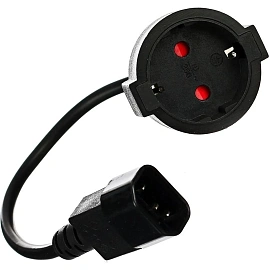 Кабель Vcom C14 - евро (Sсhuko) 0.15 метра (CE002-CU0.75-0.15M)