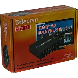 Разветвитель HDMI 1=>2 , каскадируемый , 1.4v+3D Telecom <TTS5010