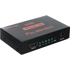 Разветвитель HDMI 1=>4 4k@30 HZ Telecom <TTS7005