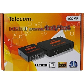Разветвитель HDMI 1=>2 4k@30 HZ Telecom <TTS7000