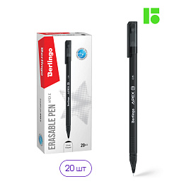 Ручка гелевая стираемая Berlingo "Apex E" черная, 0,5мм, трехгранная