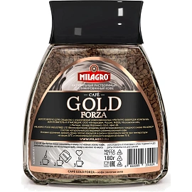 Кофе Milagro Gold Forza растворимый, стеклянная банка, 180г