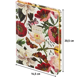 Ежедневник недатированный А5+ FLORA.Пионы 3-744/08