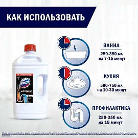 Средство для прочистки труб Доместос  Антизасор 2,5л