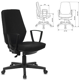 Кресло офисное Бюрократ CH-545 черное (ткань, пластик)