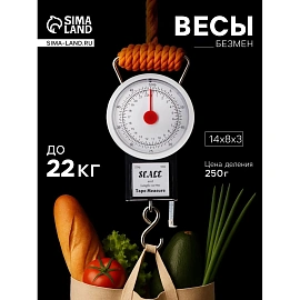Весы -безмен механические, до 22 кг, цена деления 250 г, чёрные