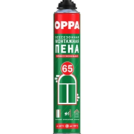 Пена монтажная профессиональная OPPA 65 всесезонная 850 мл полиуретановая универсальная (OPPAPROF65)